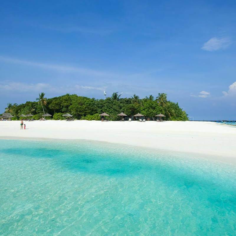 Beautiful island beach with at Maldives