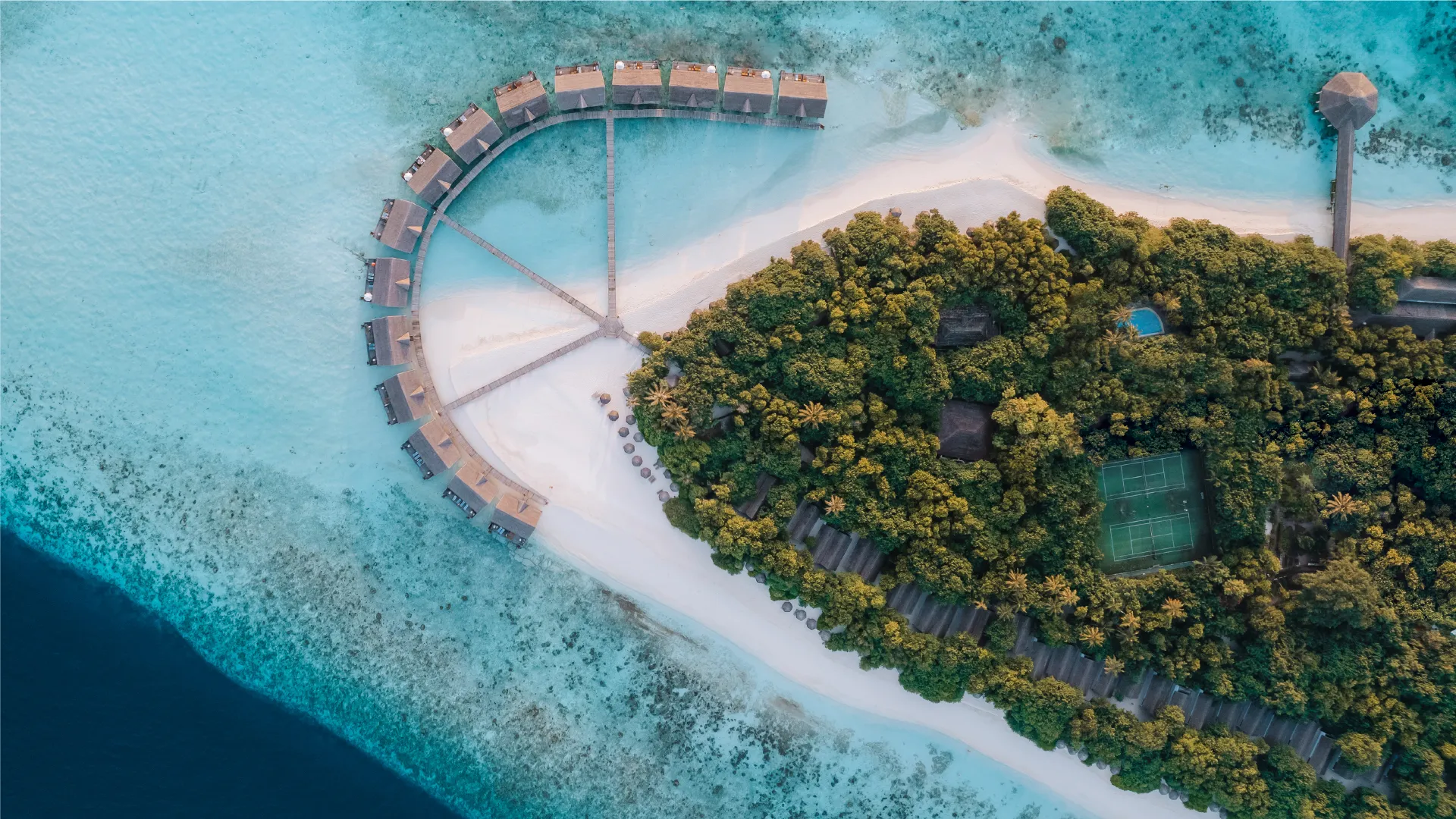 Landscape view of island and beach view at Maldives